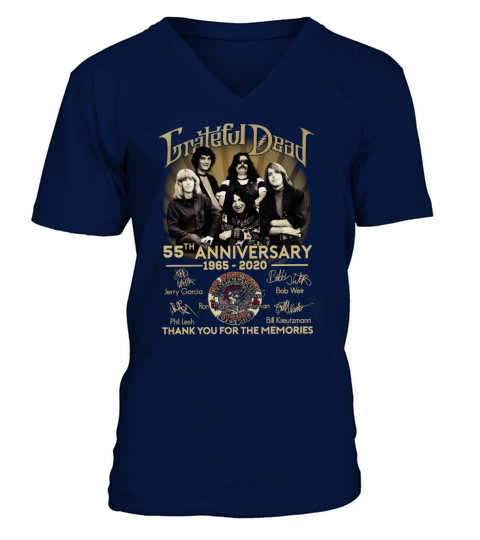 Grateful Dead 55th anniversary 1965 2020 signatures shirt V-Neck T-shirt