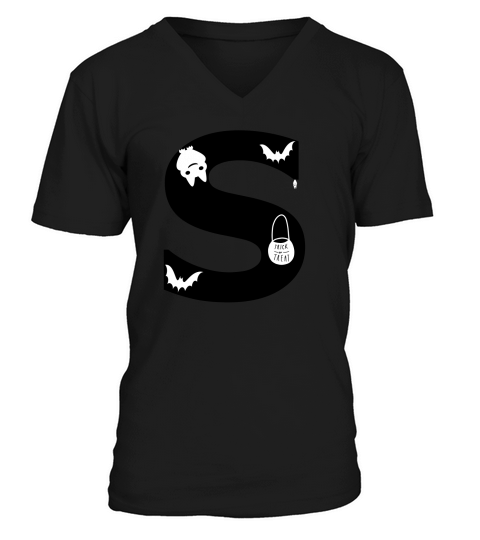 Halloween Alphabets Numbers Clipart S V-Neck T-shirt