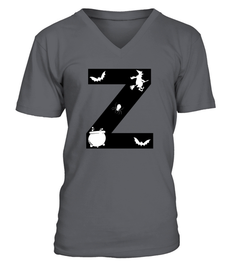Halloween Alphabets Numbers Clipart Z V-Neck T-shirt