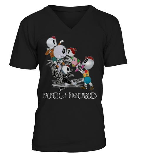 Jack Skellington Father Of Nightmares Happy Family V-Neck T-shirt