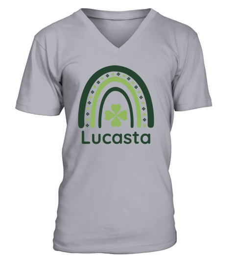 Lucasta Clover Boho Rainbow V-Neck T-shirt