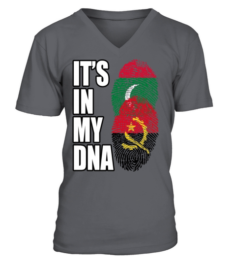 Maldivian And Angolan Mix Heritage DNA Flag V-Neck T-shirt