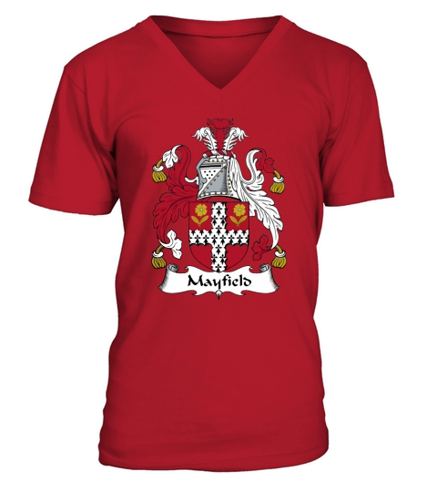 Mayfield Family Crest British Family Crests V-Neck T-shirt