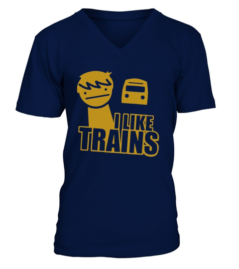 Me gusta la camiseta de los trenes V-Neck T-shirt