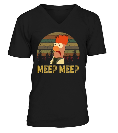 Meep Meep The Muppet Show And Beaker V-Neck T-shirt