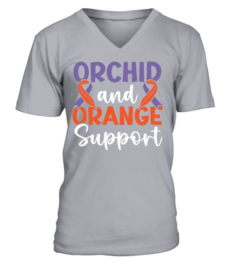 Orchid And Orange Support Skin Disease Psoriasis V-Neck T-shirt
