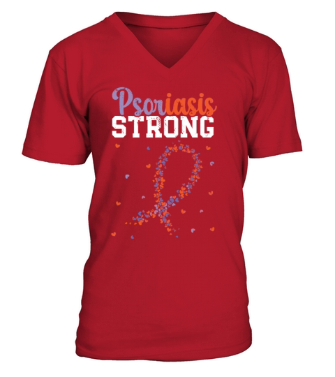 Psoriasis Strong Skin Disease Psoriasis Awareness V-Neck T-shirt