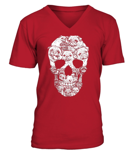 PUG SKULL V-Neck T-shirt