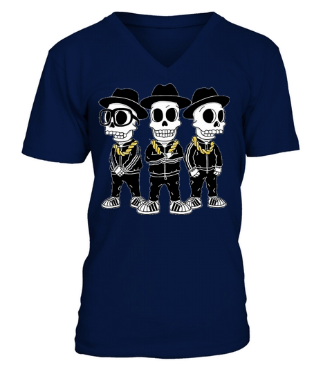 Run DMC skeleton V-Neck T-shirt