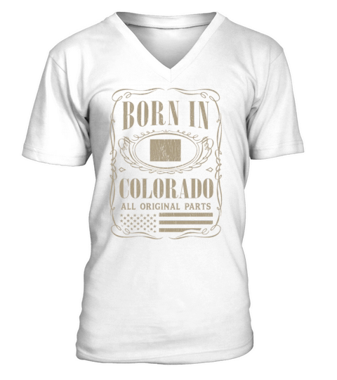 Vintage America US States Born Colorado V-Neck T-shirt