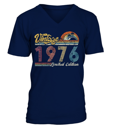 Vintage "Limited Edition" Vintage 1976 Birthday V-Neck T-shirt