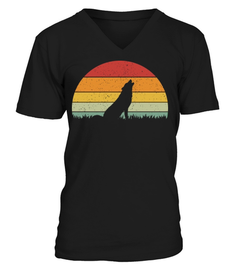 Vintage Retro Wolf Vintage Wolf V-Neck T-shirt