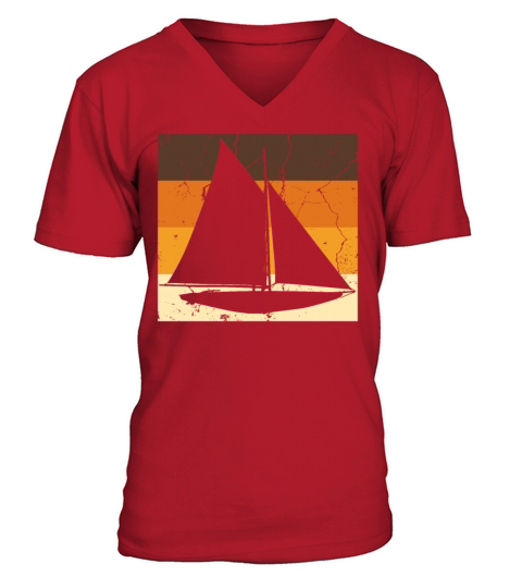 Vintage Sailboat Boat Ship Sailor Yacht Sailing V-Neck T-shirt