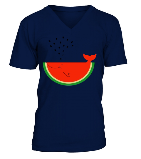 Watermelon Whale V-Neck T-shirt