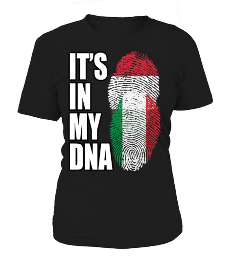 Hungarian And Italian Mix Heritage DNA Flag Women's T-Shirt