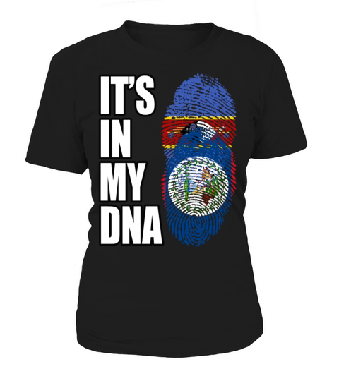Swazi And Belizean Vintage Heritage DNA Flag Women's T-Shirt