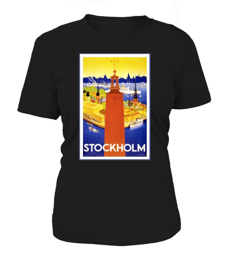 Vintage Stockholm Sweden Travel Poster T Shirt Women's T-Shirt
