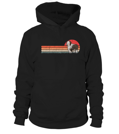 Bobtail Retro Old English Sheepdog Vintage Hoodie Unisex
