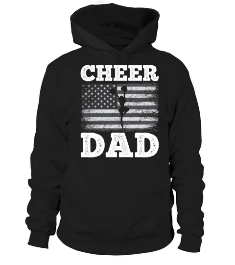 Cheer Dad American Flag Vintage Funny Cheerleader Hoodie Unisex
