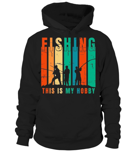 Silhouette fishing Sea Funny Retro Vintage Hoodie Unisex