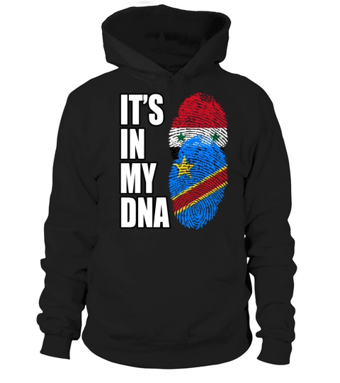 Syrian And Congolese Vintage Heritage DNA Flag Hoodie Unisex