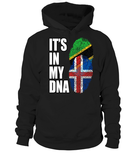 Tanzanian And Icelandic Vintage Heritage DNA Flag Hoodie Unisex