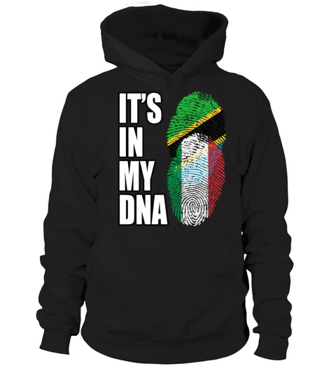 Tanzanian And Italian Vintage Heritage DNA Flag Hoodie Unisex
