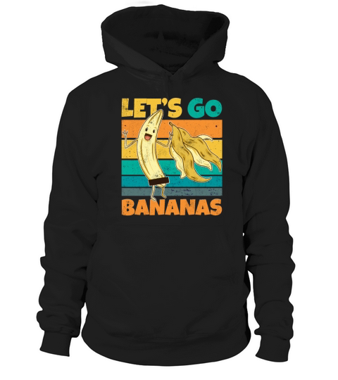 Vintage Lets Bananas Funny Stripped Banana Hoodie Unisex