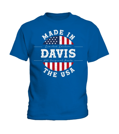 Davis Name Patriotic American Made in The USA Kids T-Shirt