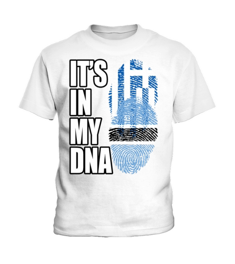 Greek And Botswanan Mix Heritage DNA Flag Kids T-Shirt