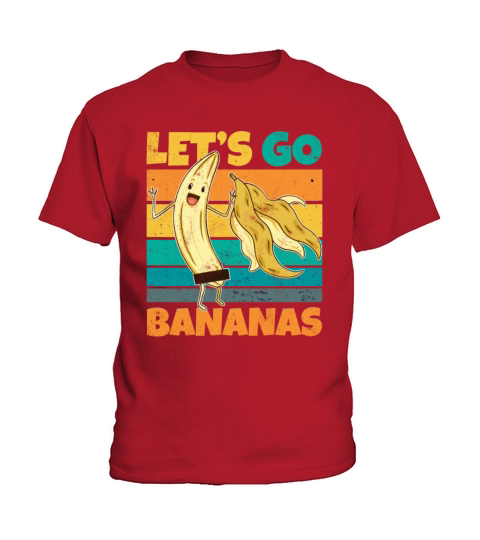 Vintage Lets Bananas Funny Stripped Banana Kids T-Shirt