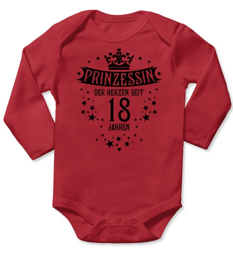 01 Prinzessin der Herzen seit 18 Jahren Geburtstag Long Sleeve Baby One-Piece