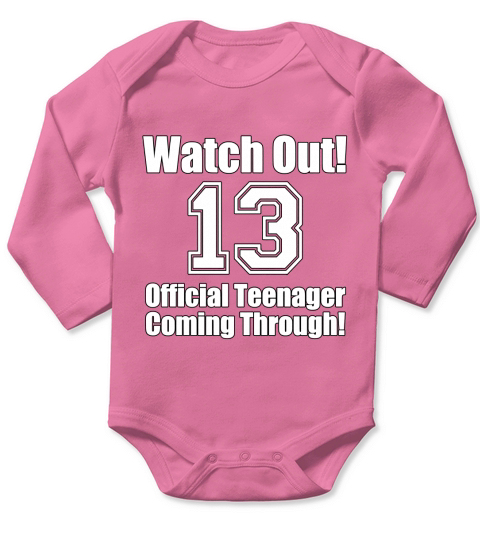 13th Birthday Official Teenager 13 Year Old TShirt Birthday Long Sleeve Baby One-Piece