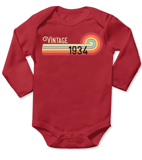 1934 onethousandninehundredthirtyfour Long Sleeve Baby One-Piece