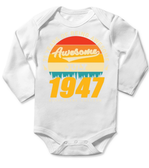 1947 Quarantine Edition July 75th birthday gift Long Sleeve Baby One-Piece