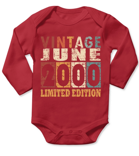 2000 vintage born in June gift Long Sleeve Baby One-Piece