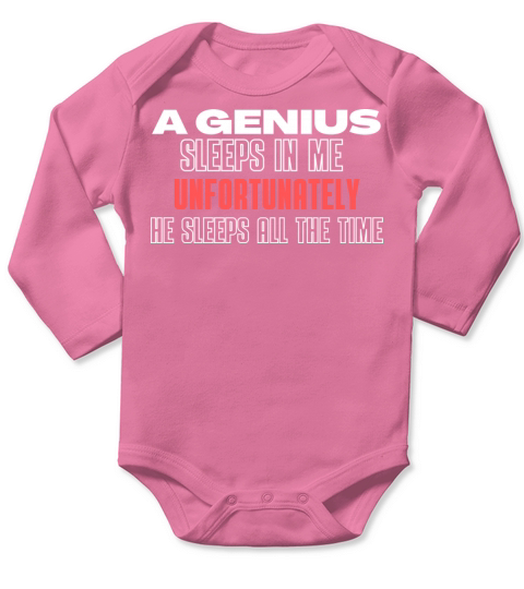 A genius sleeps in me Long Sleeve Baby One-Piece