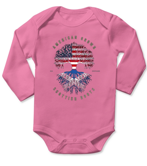American Grown Scottish Roots Scotland shirt Long Sleeve Baby One-Piece
