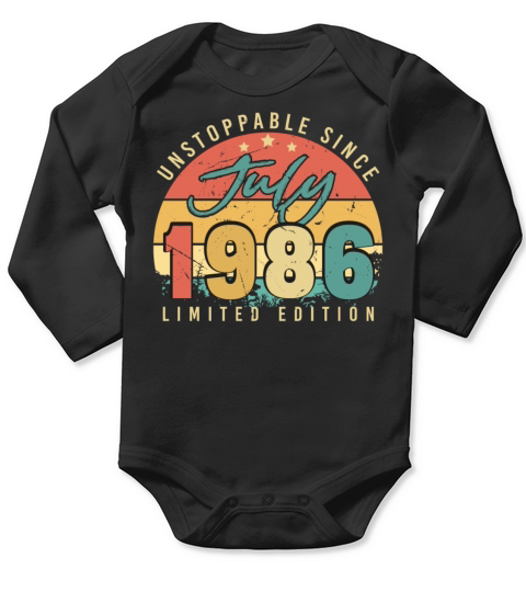 Building Year 1986 In July Long Sleeve Baby One-Piece