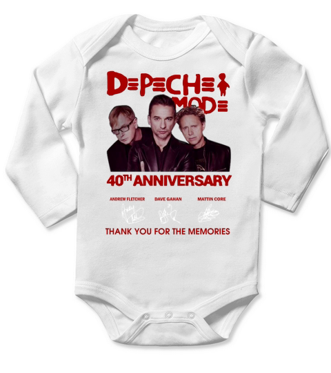Depeche Mode 40th anniversary 1980 2020 signatures thank you for the memories shirt Long Sleeve Baby One-Piece
