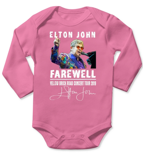 Elton John Farewell Yellow Brick Road Concert Tour 2019 shirt Long Sleeve Baby One-Piece