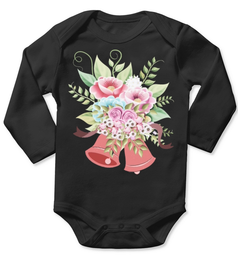 Flowers with Bell Florist Long Sleeve Baby One-Piece