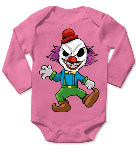 Halloween Cartoon Scary clown Long Sleeve Baby One-Piece