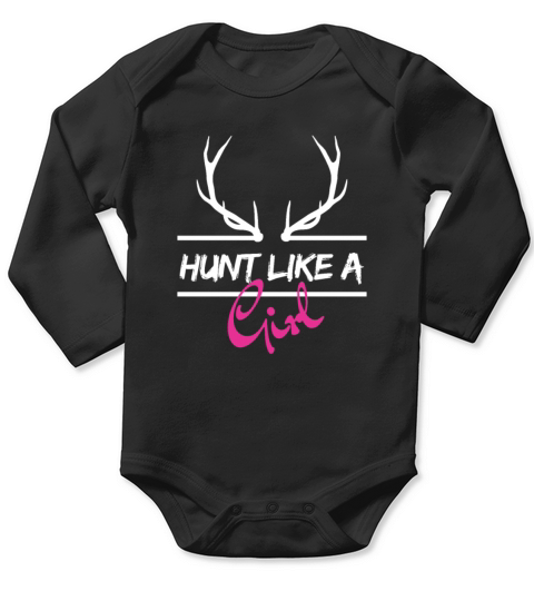 Hunting Hunt Like A Girl Vintage Deer Retro Hunter Long Sleeve Baby One-Piece
