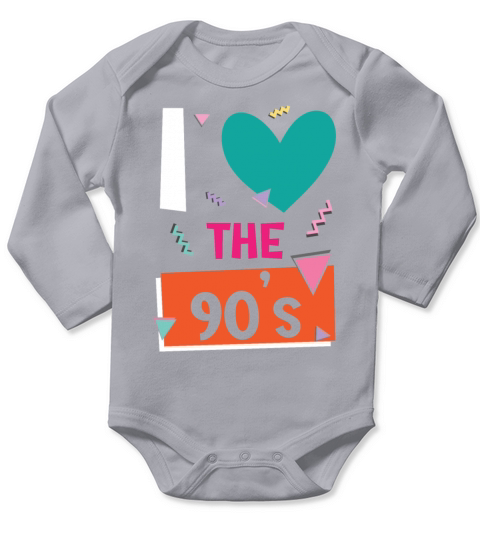 I Love The 90s 1990 Vintage Nineties Party 1990s Long Sleeve Baby One-Piece