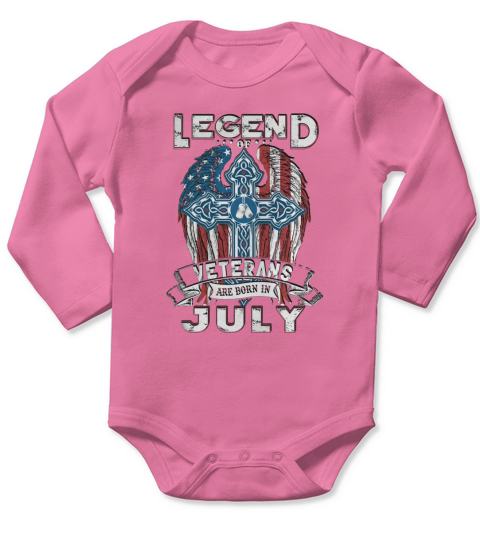 LEGEND VETERANS ARE BORN IN JULY Long Sleeve Baby One-Piece