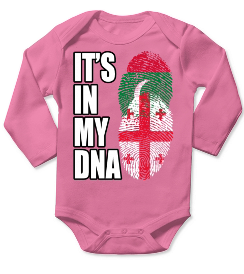 Maldivian And Georgian Mix Heritage DNA Flag Long Sleeve Baby One-Piece