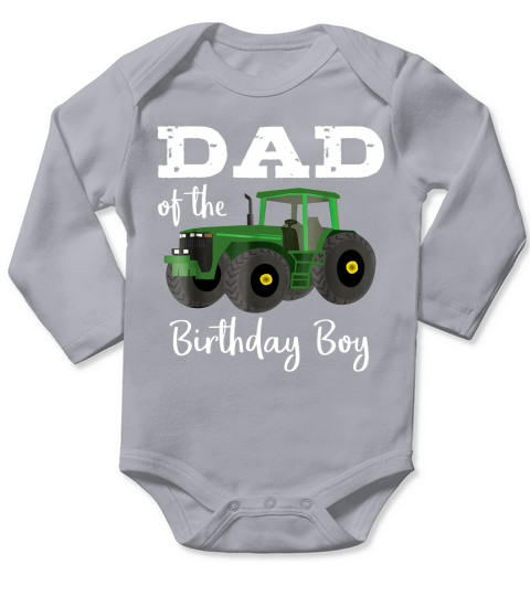 Mom Of The Birthday Boy Tractor Long Sleeve Baby One-Piece
