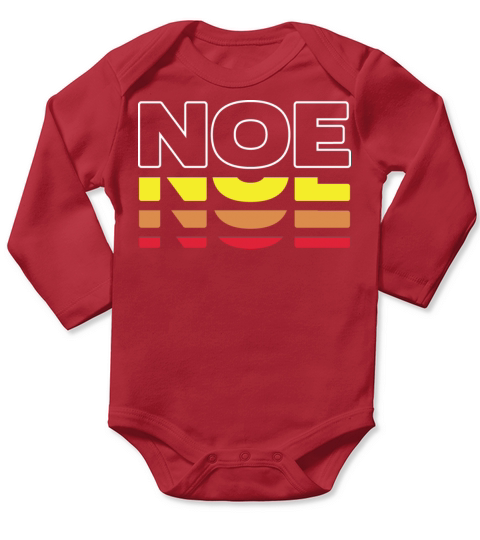Noe First Name Funny Vintage Sunset Noe Long Sleeve Baby One-Piece