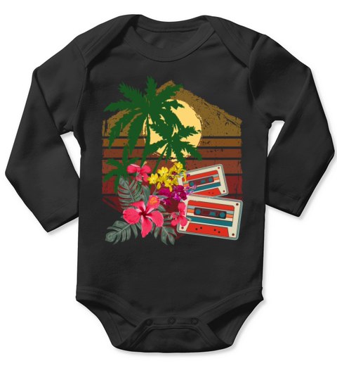 palm trees Long Sleeve Baby One-Piece